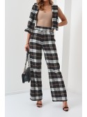 Women\'s checkered flannel set, black 5026 - Online store - Boutique